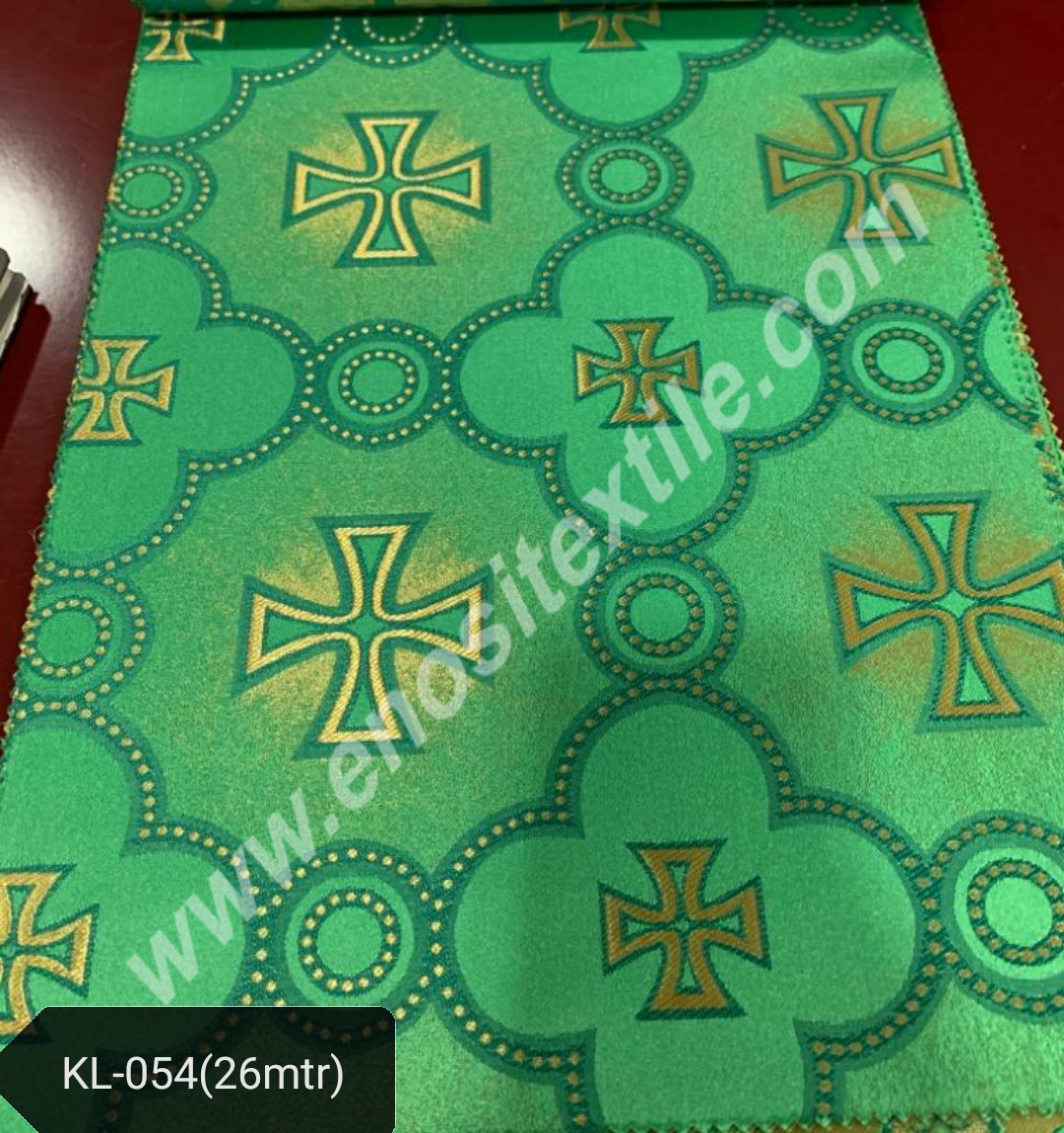 KL-054 Green-Gold Brocade Fabrics